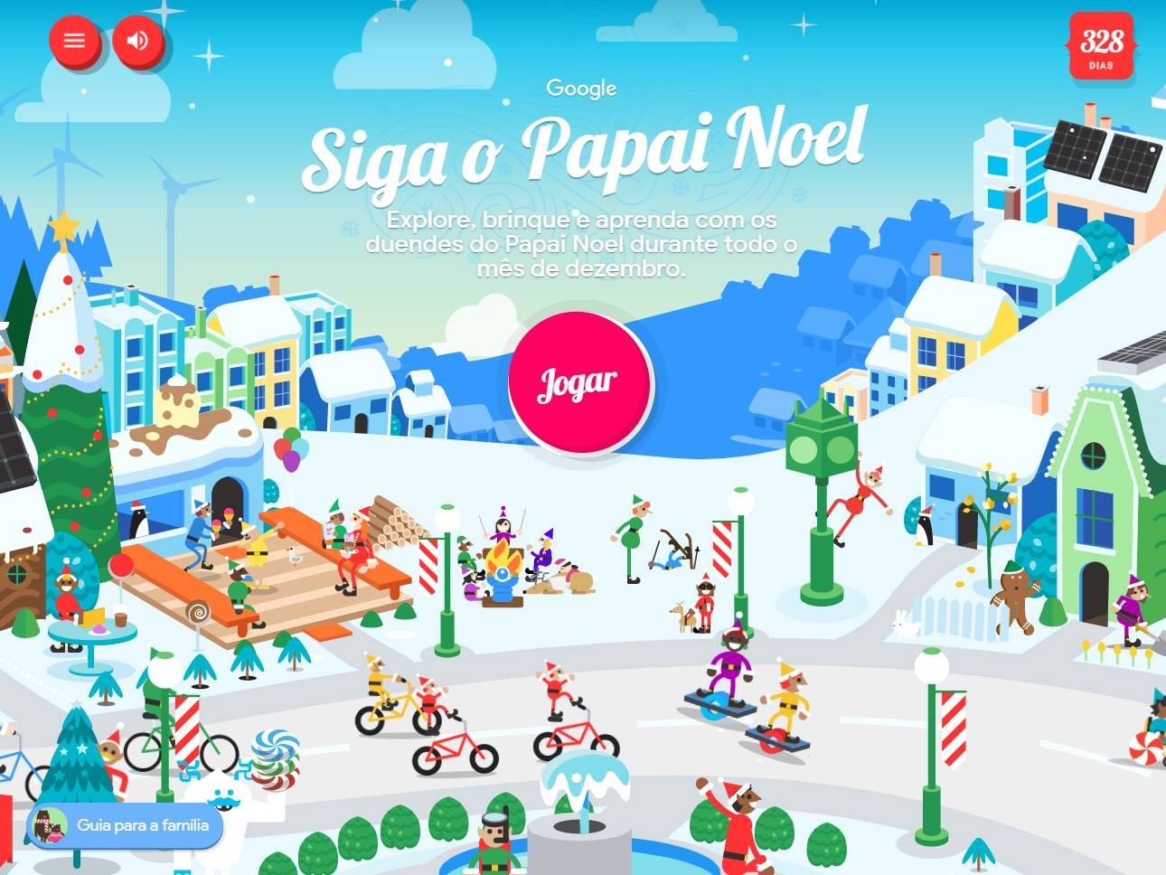 Screenshot of the Google Santa Tracker website