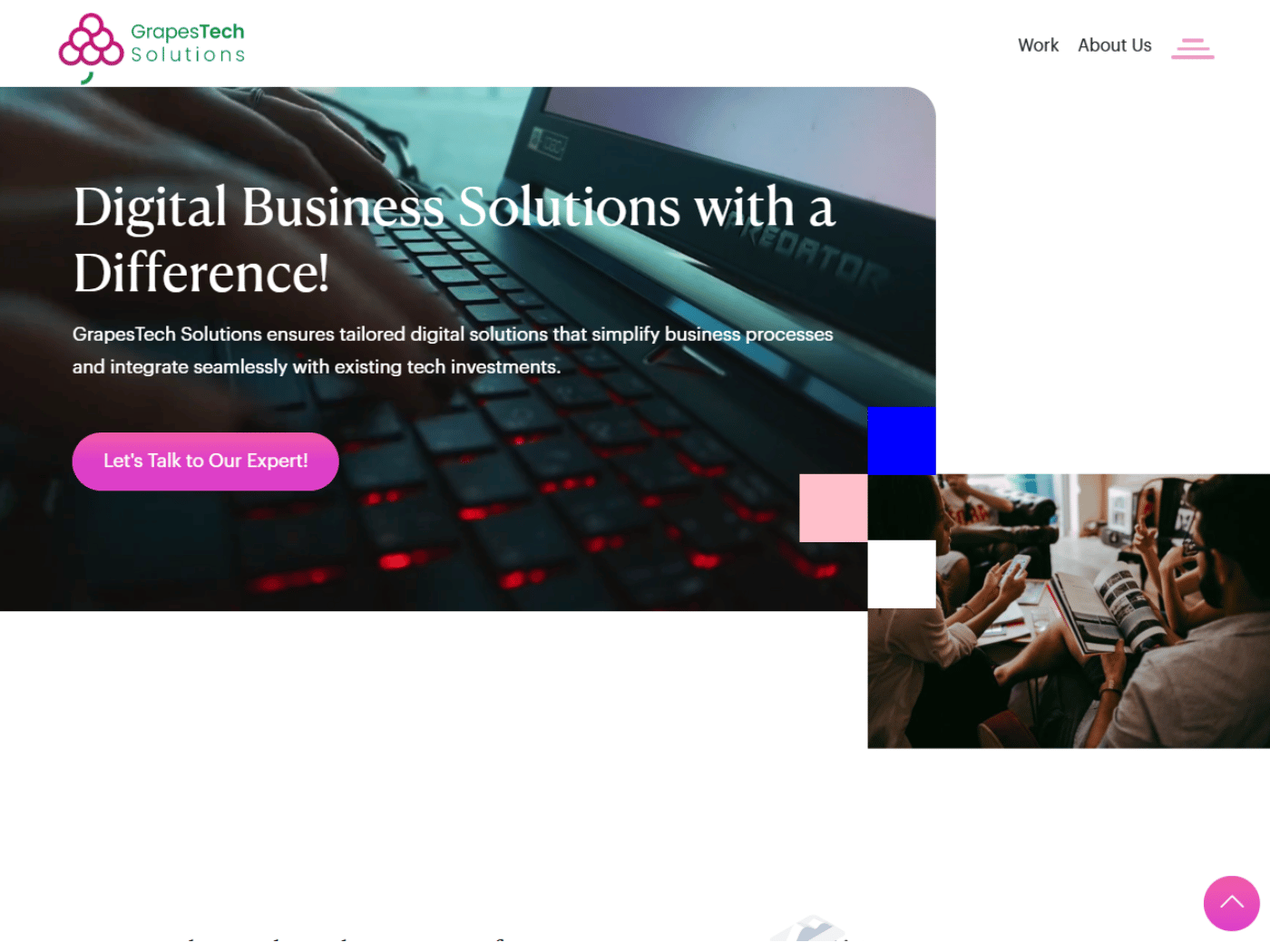Screenshot of the GrapesTech Solutions website