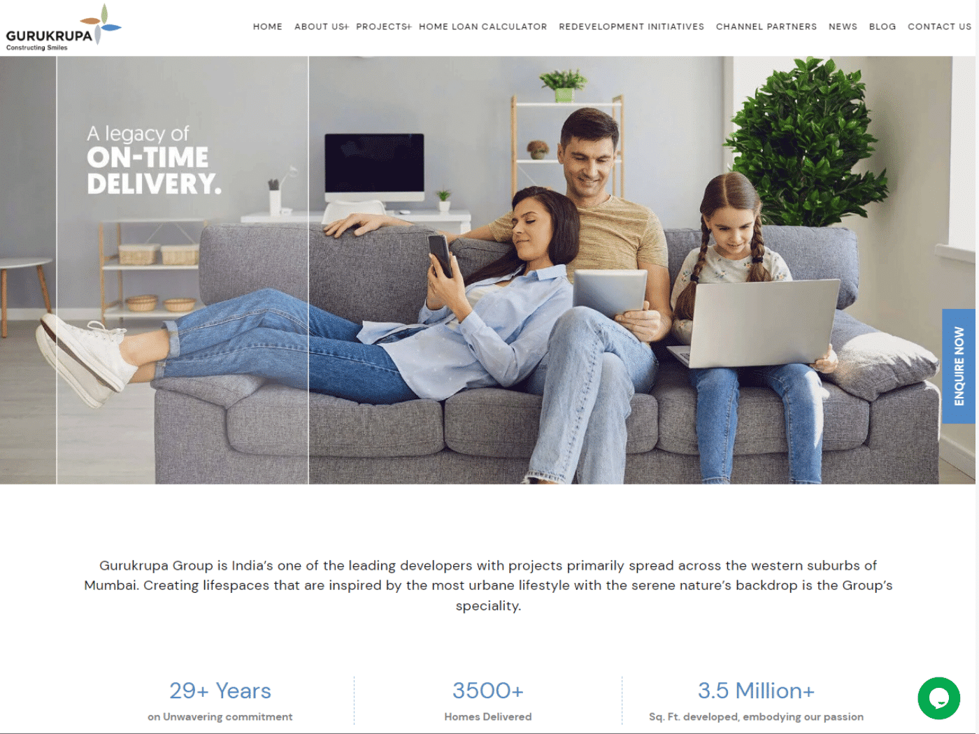 Screenshot of the Gurukrupa Group website