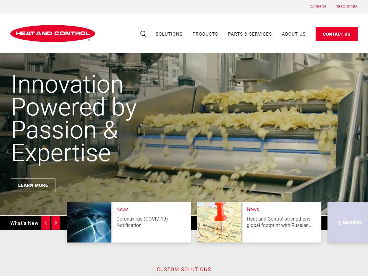 Screenshot of the Heat and Control website