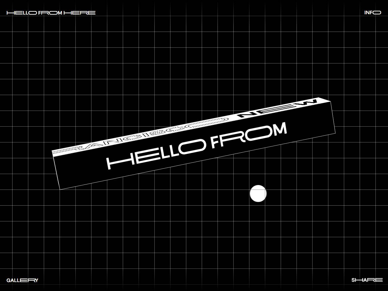 Screenshot of the Hello from Here website