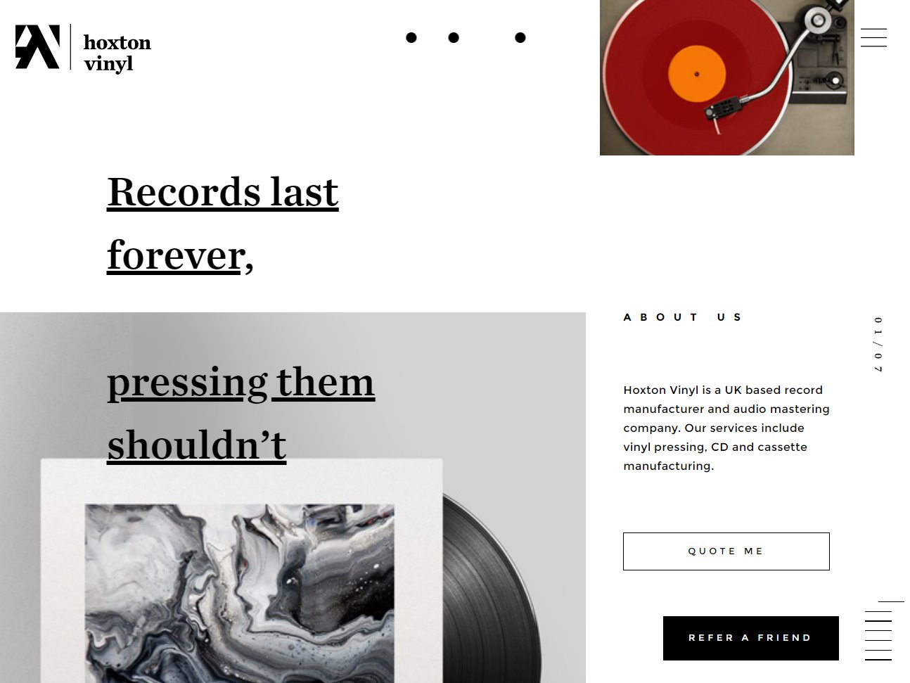 Screenshot of the Hoxton website
