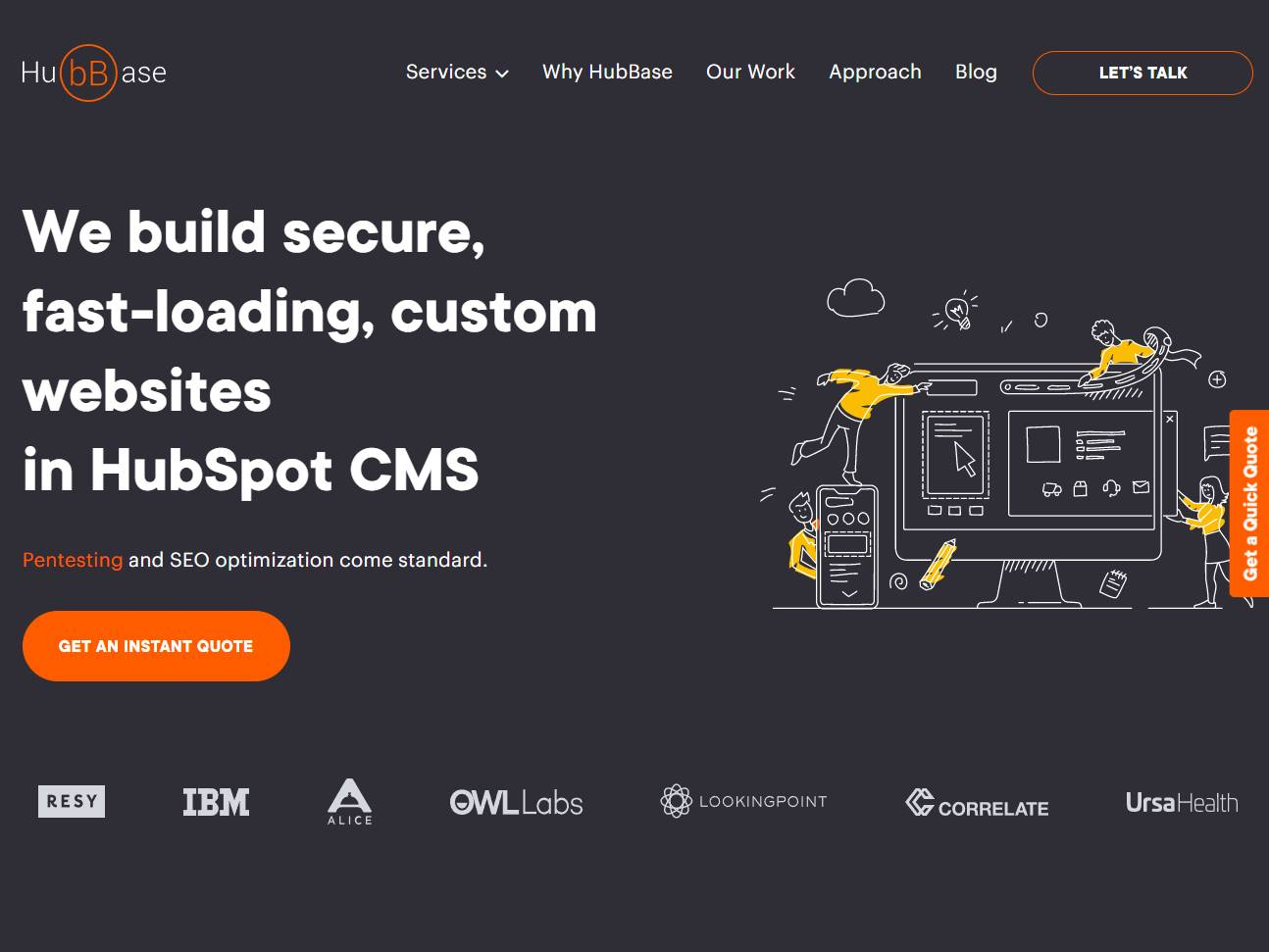 Screenshot of the HubBase website