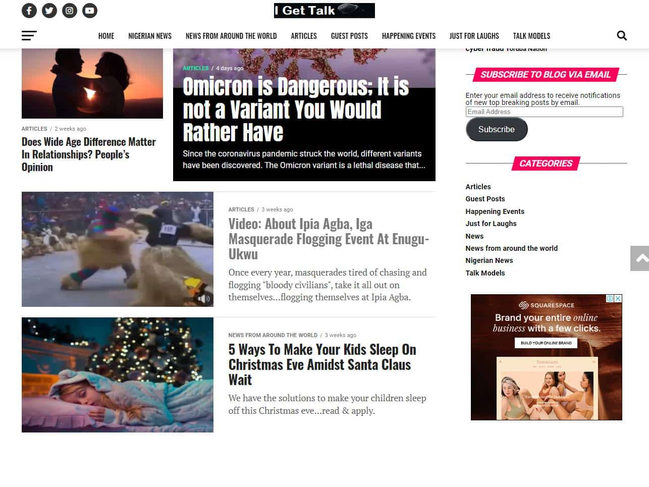 Screenshot of the I Get Talk website
