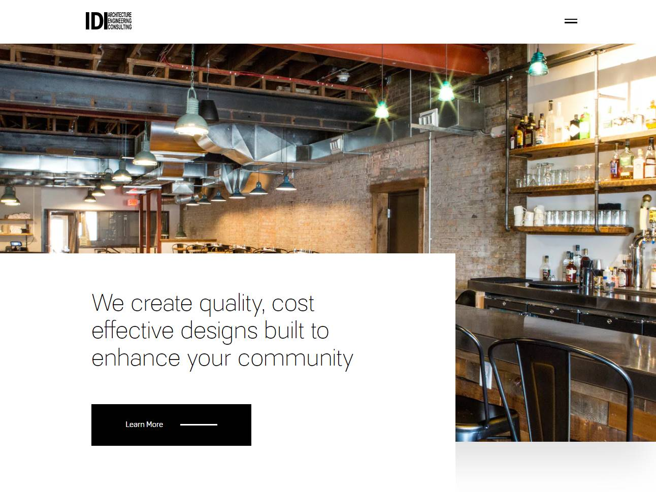 Screenshot of the IDI website