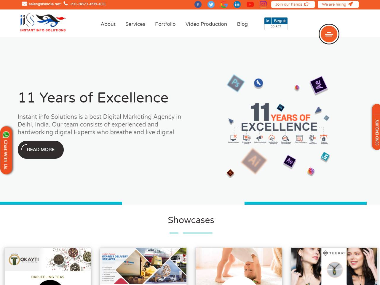 Screenshot of the Iisindia website
