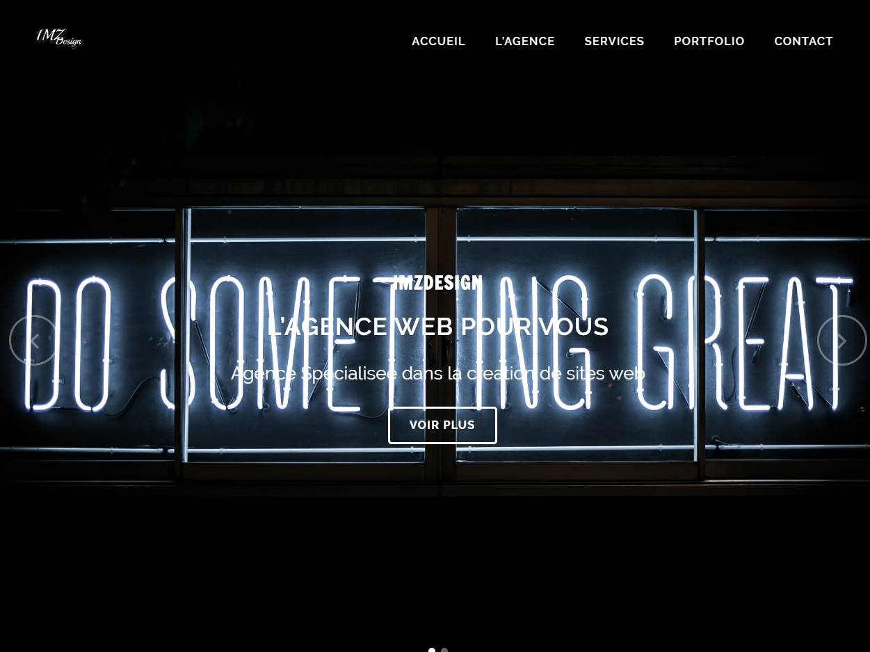 Screenshot of the Imzdesigns website