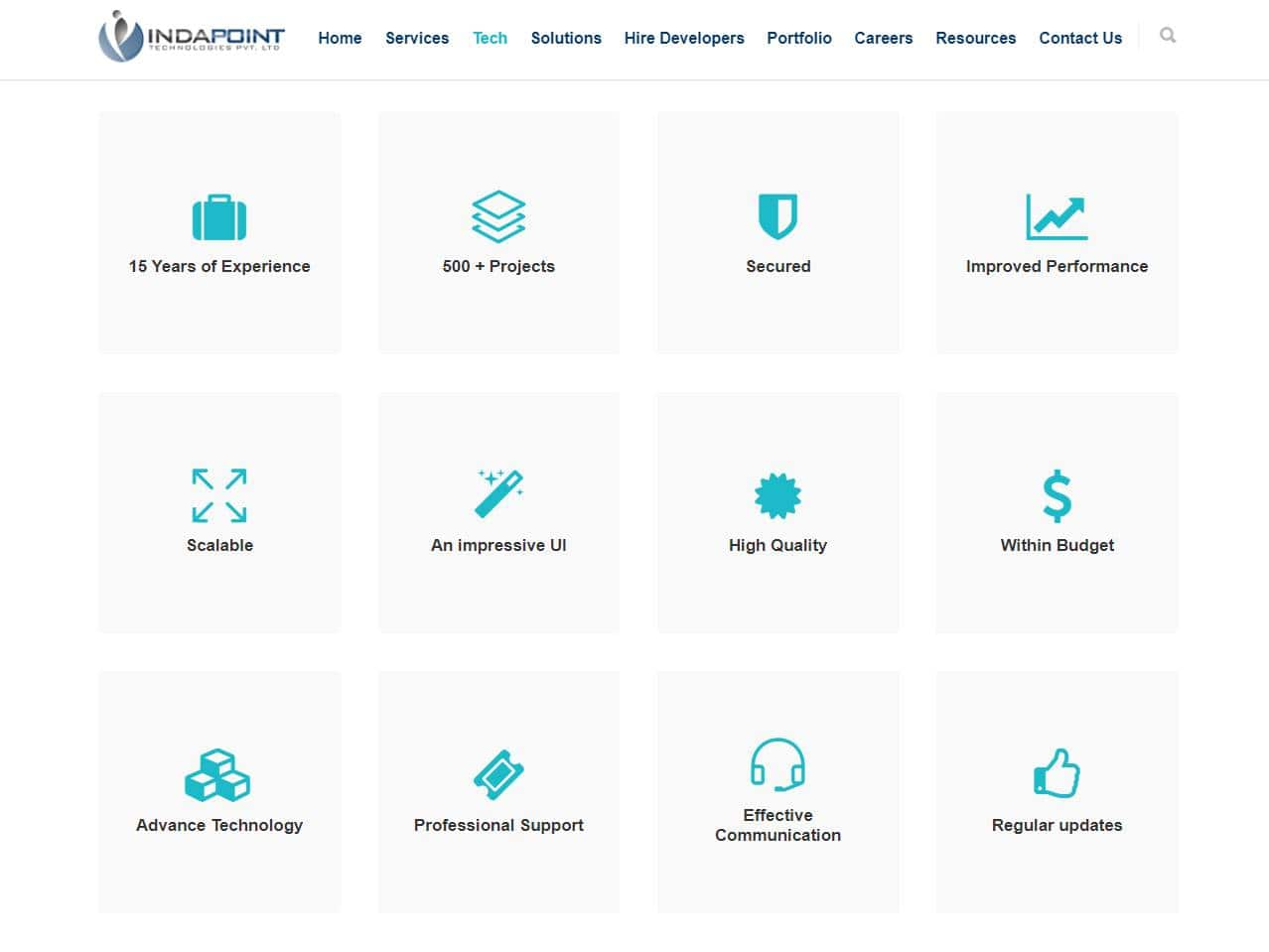Screenshot of the Indapoint IOs website