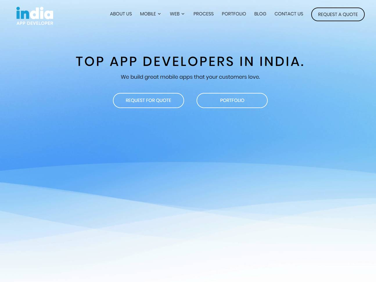 Screenshot of the India App Developer website