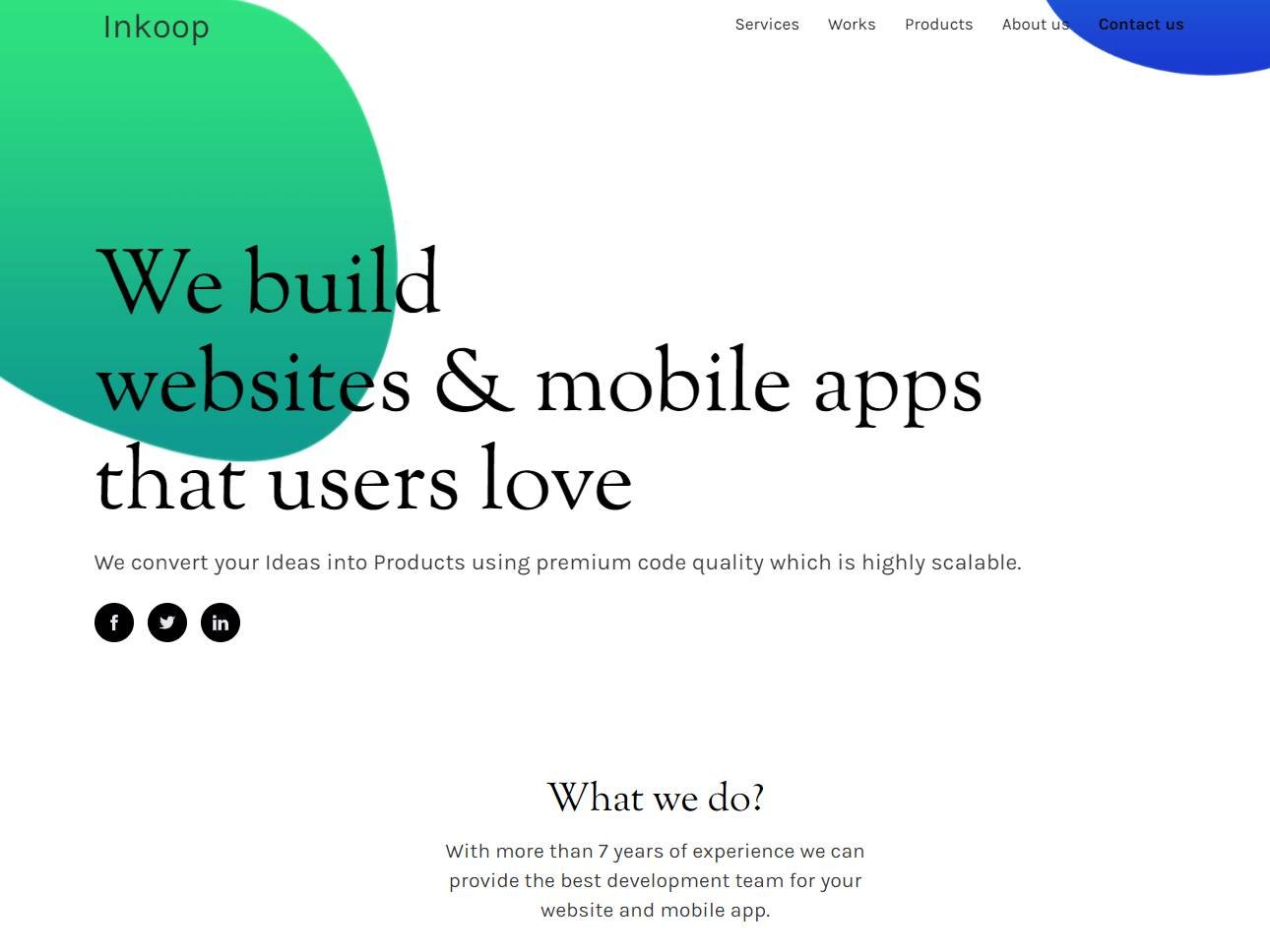 Screenshot of the Inkoop website