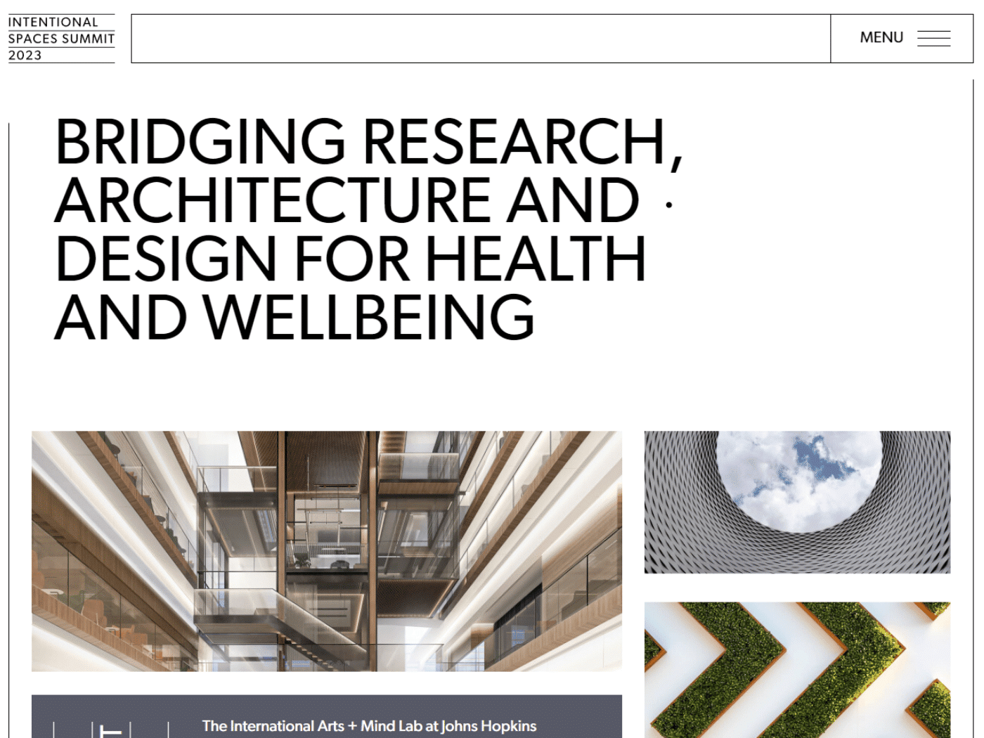 Screenshot of the Intentional Spaces Summit website