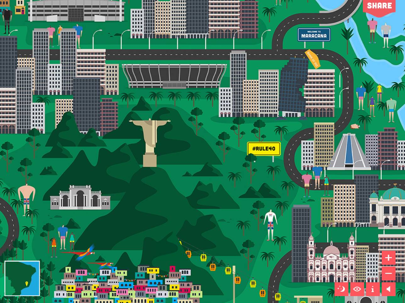 Screenshot of the Interactive Map of Rio website