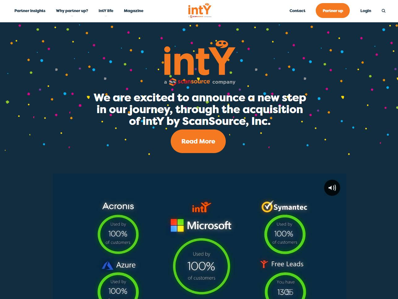 Screenshot of the intY website
