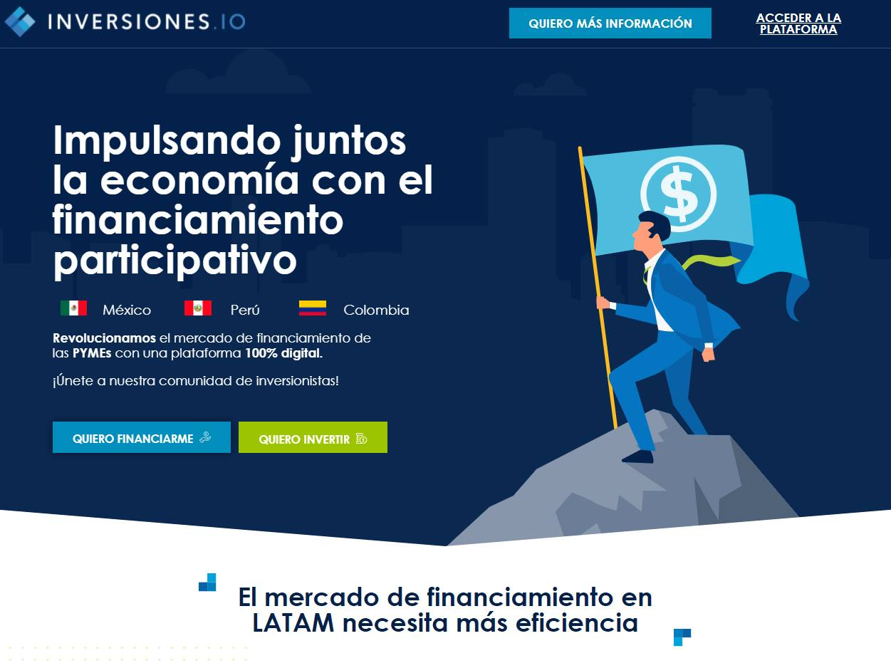 Screenshot of the Inversiones IO website