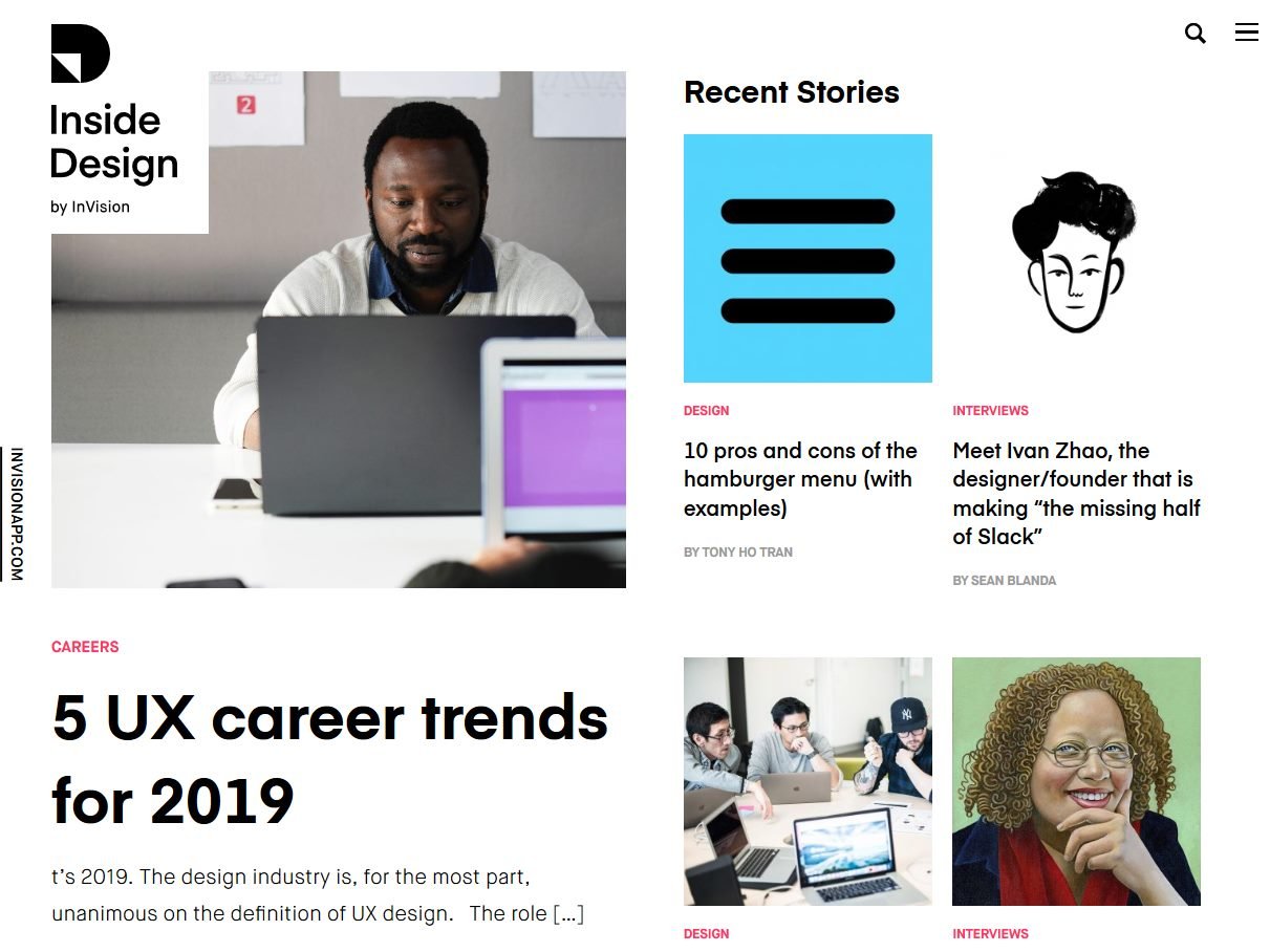 Screenshot of the Invision App website