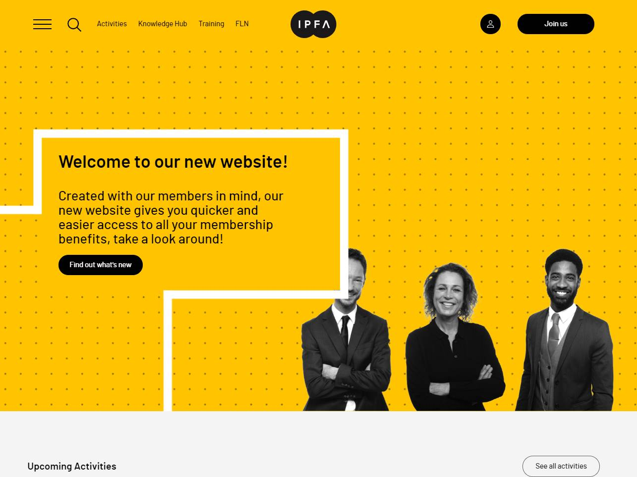 Screenshot of the IPFA website