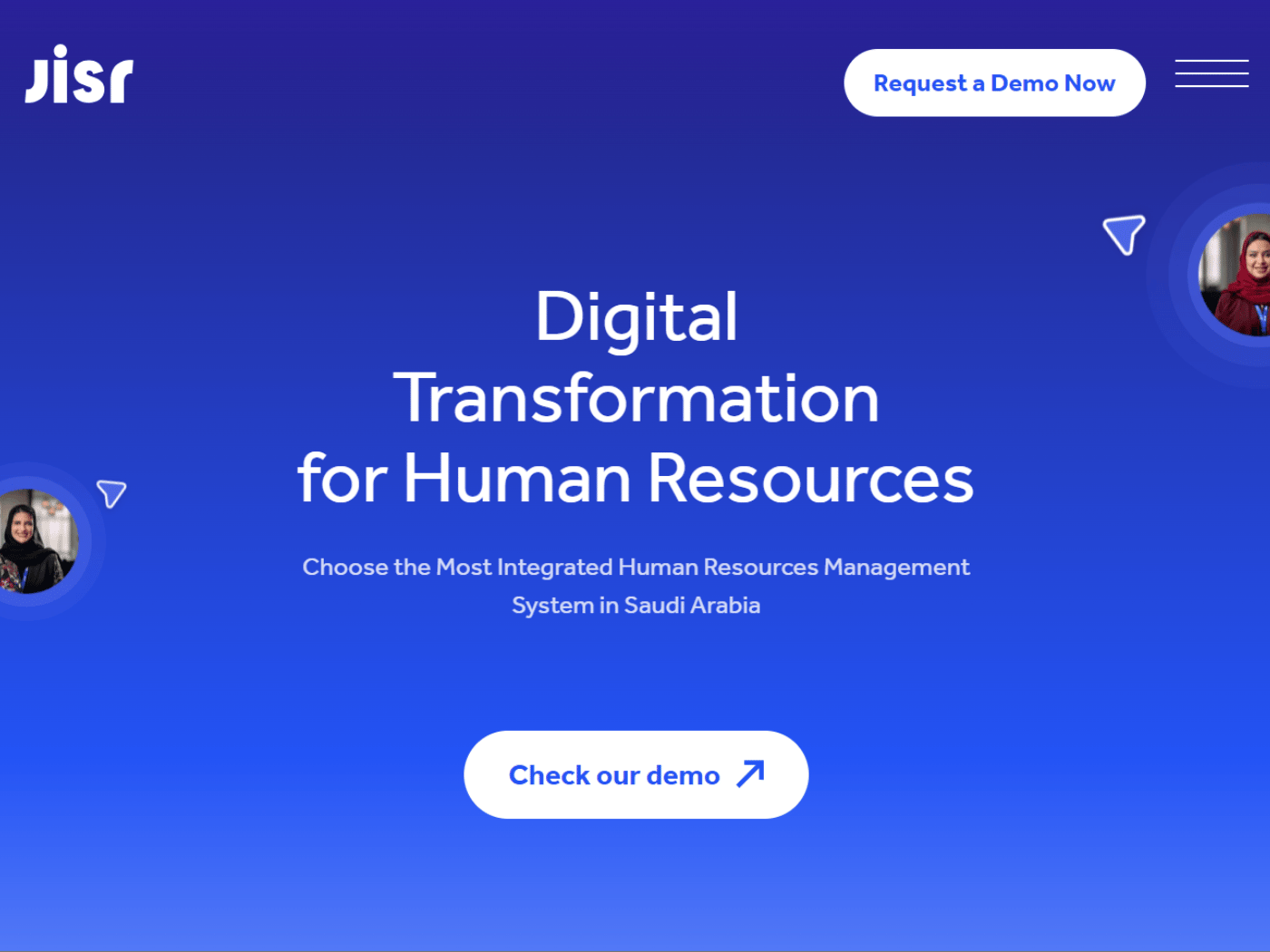 Screenshot of the JISR Digital Transformation for HR website