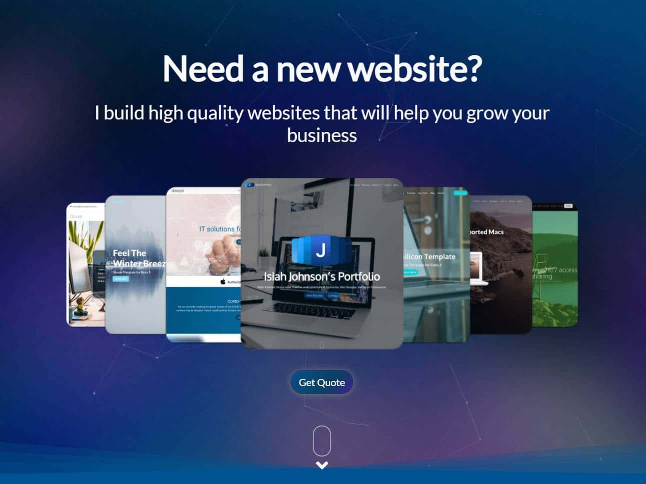 Screenshot of the Johnson Web Designs website