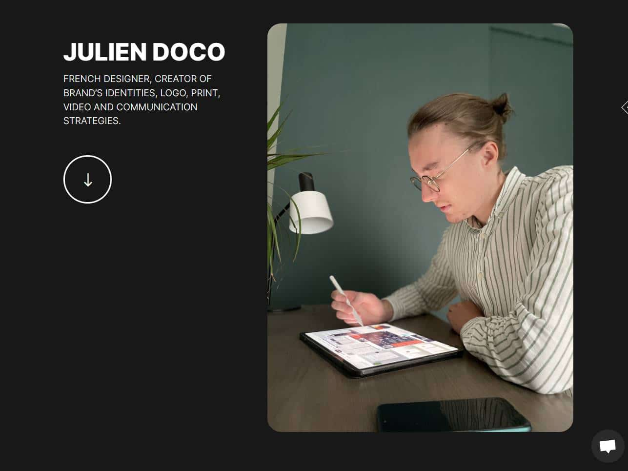 Screenshot of the Julien Doco – Design and communication website