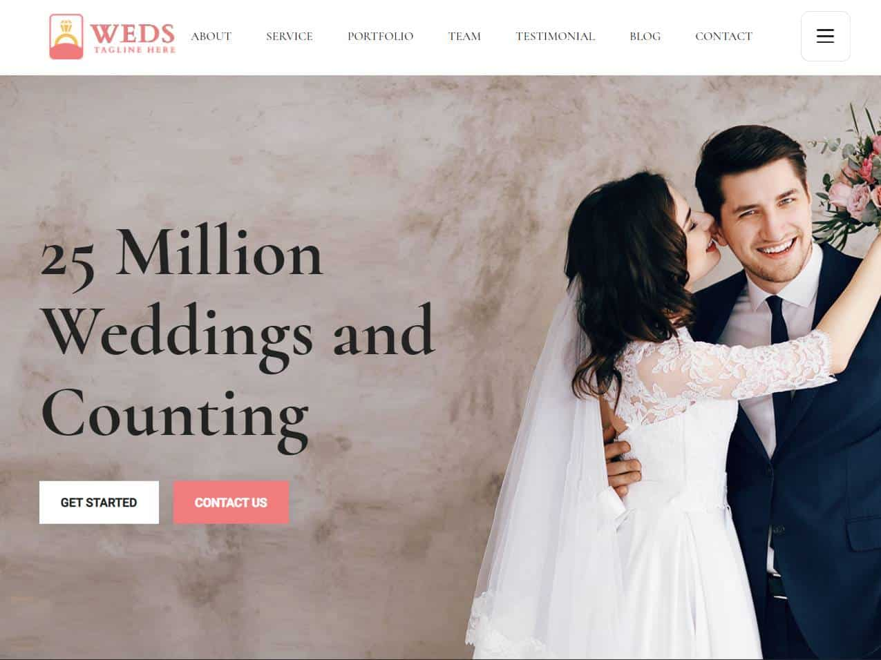Screenshot of the Jumboo-Weds website