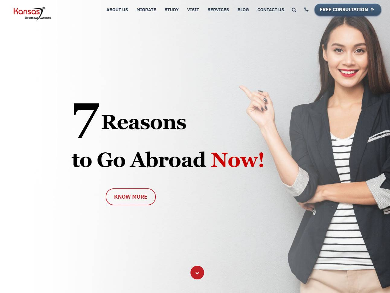Screenshot of the Kansas Overseas Careers website