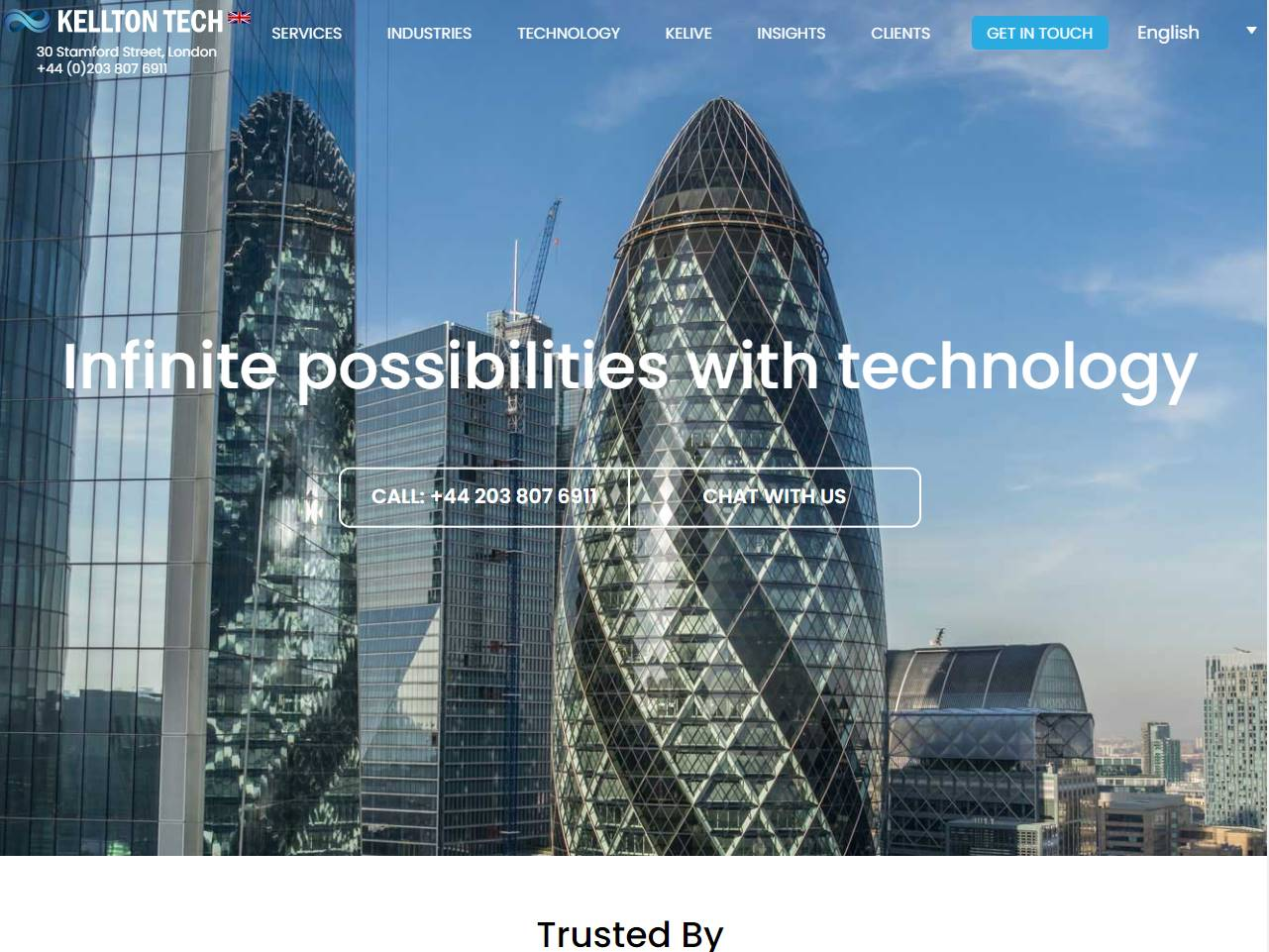 Screenshot of the Kellton Tech website