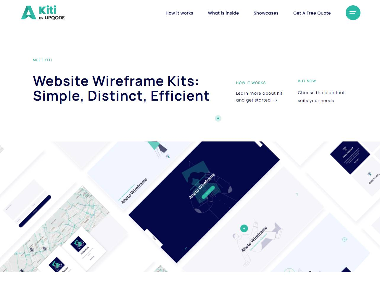 Screenshot of the Kiti by UPQODE website