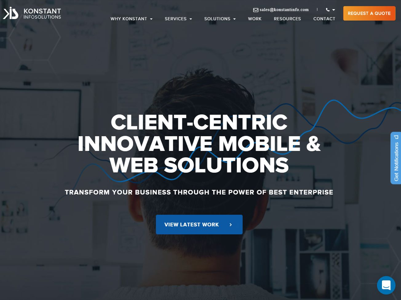 Screenshot of the Konstant Infosolutions website