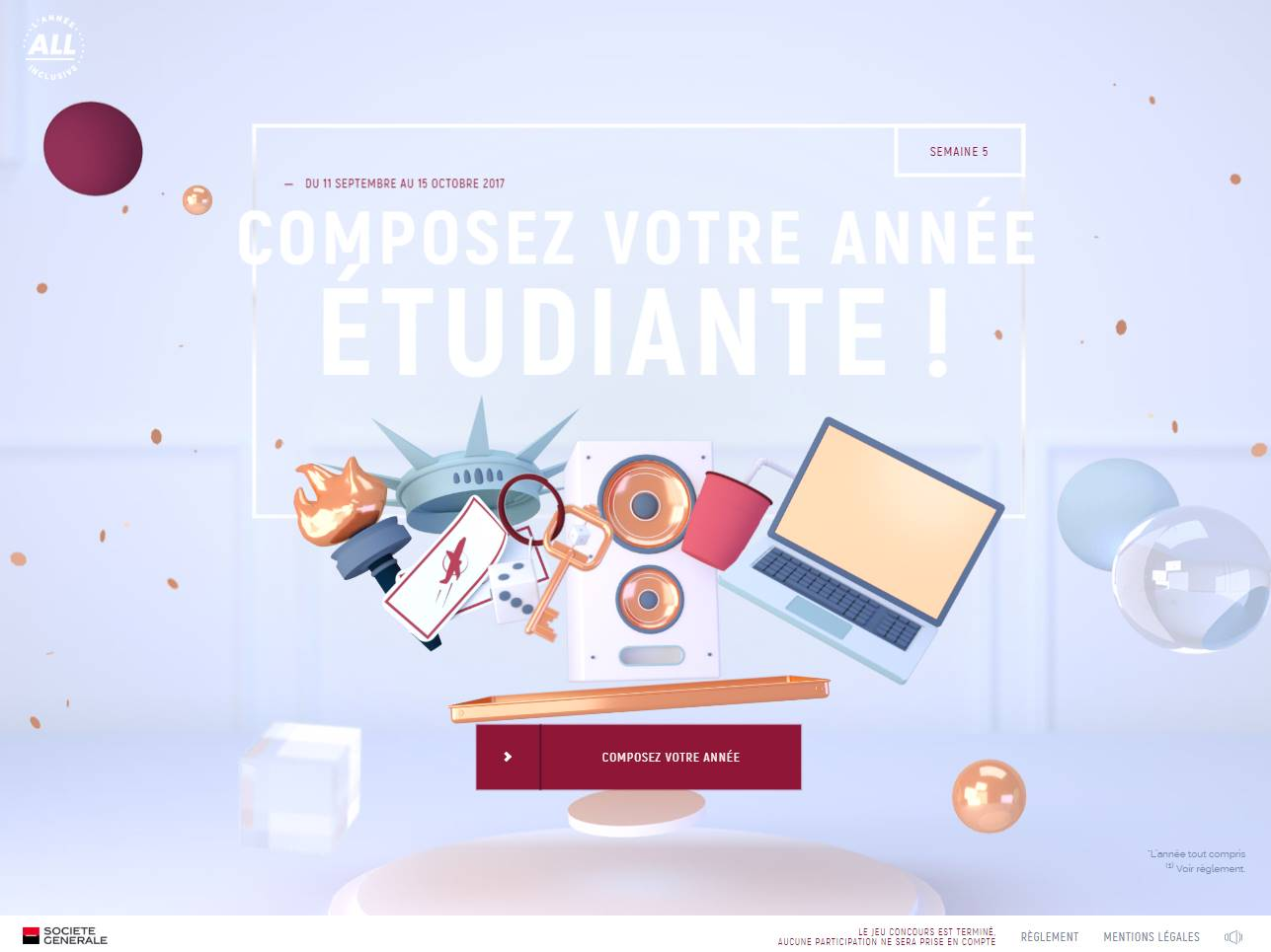 Screenshot of the L’Année All Inclusive website