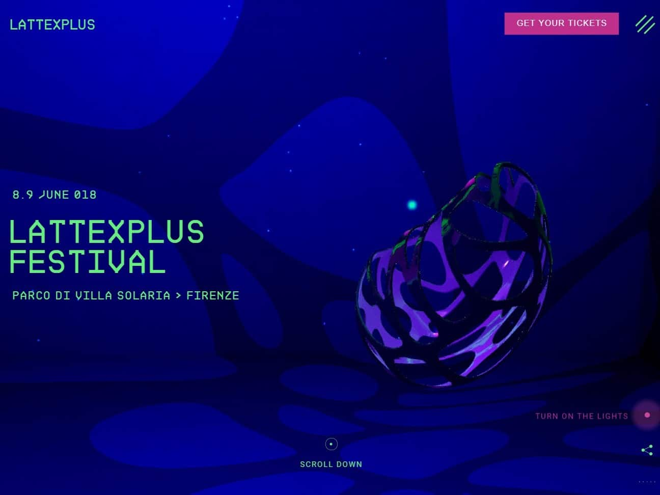Screenshot of the LattexPlus Festival website
