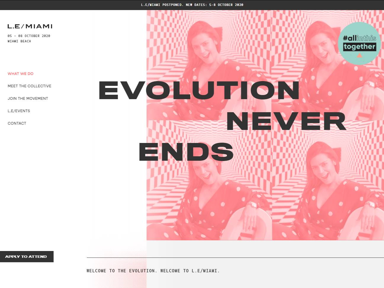 Screenshot of the LE Miami website