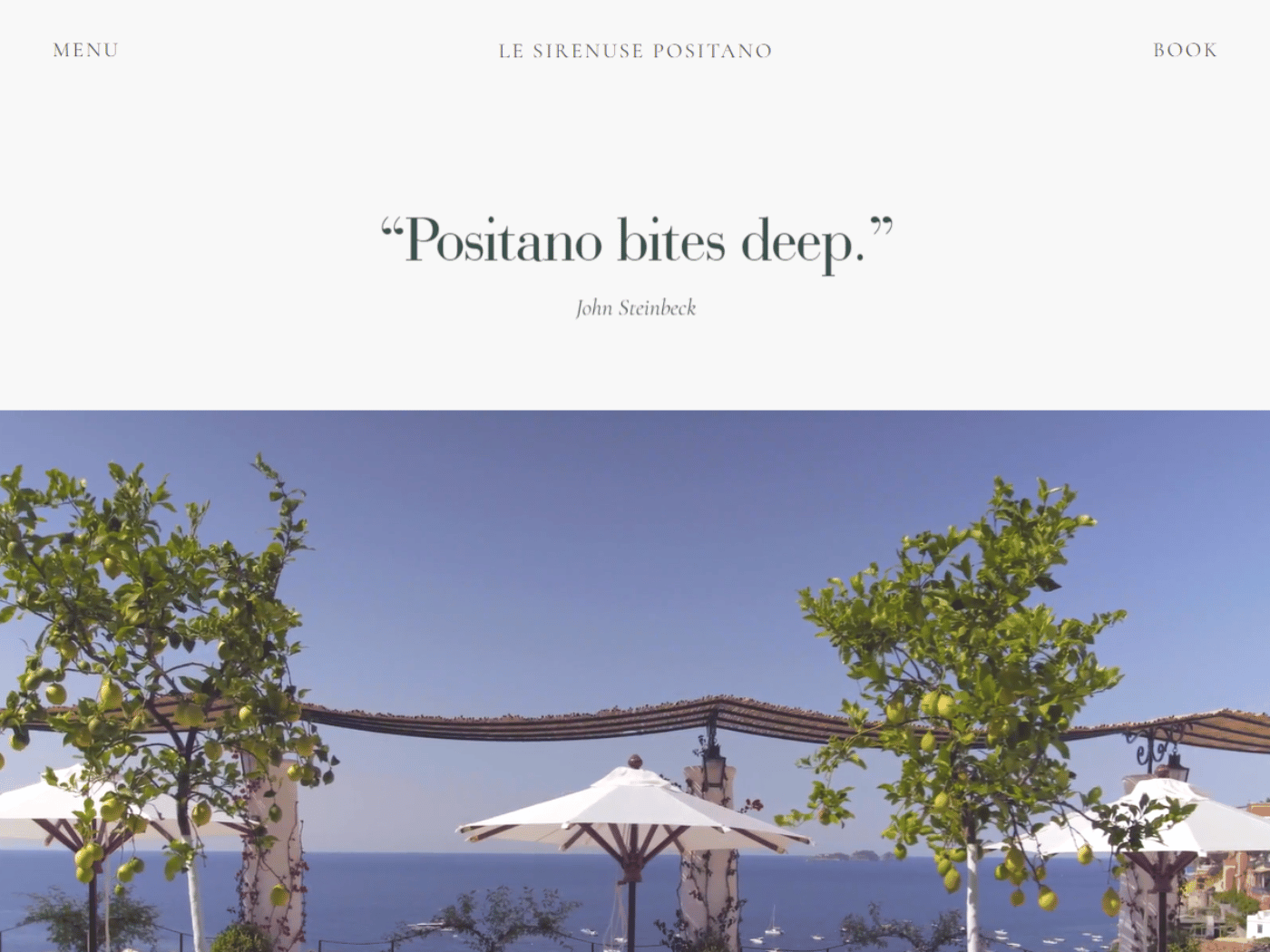Screenshot of the Le Sirenuse Hotel Positano website