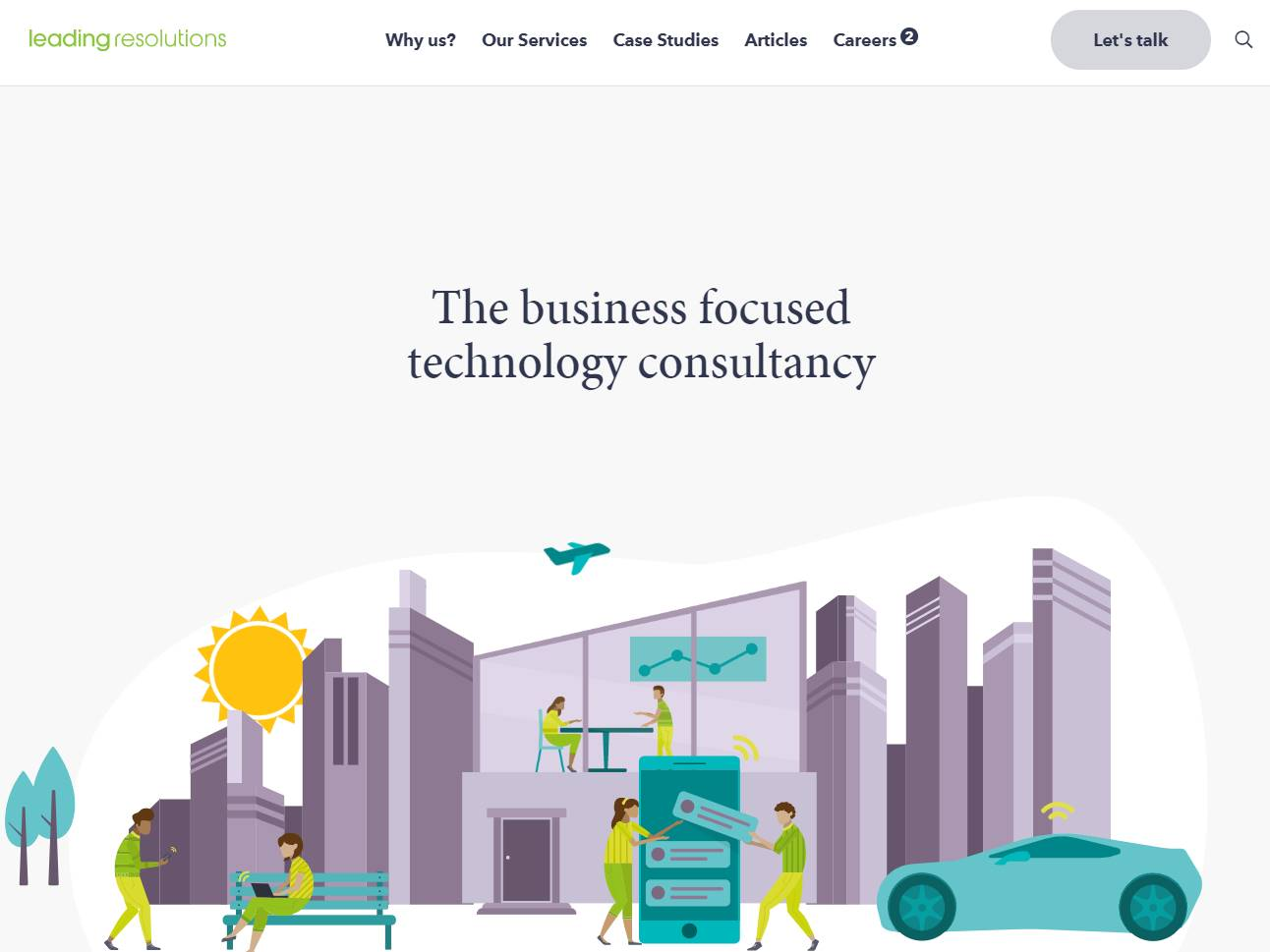 Screenshot of the Leading Resolutions website