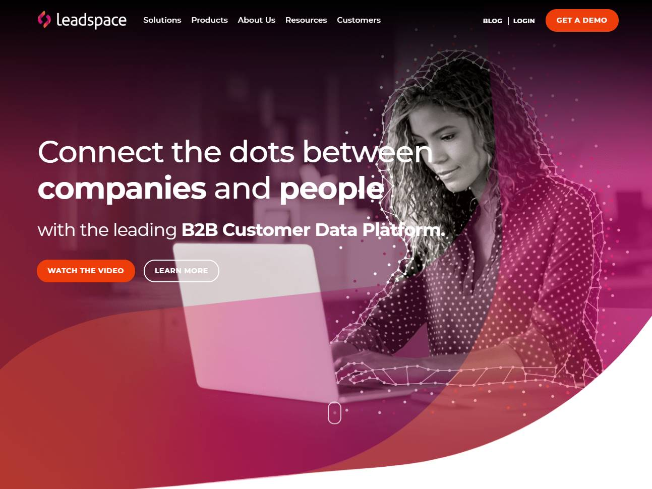 Screenshot of the Leadspace website