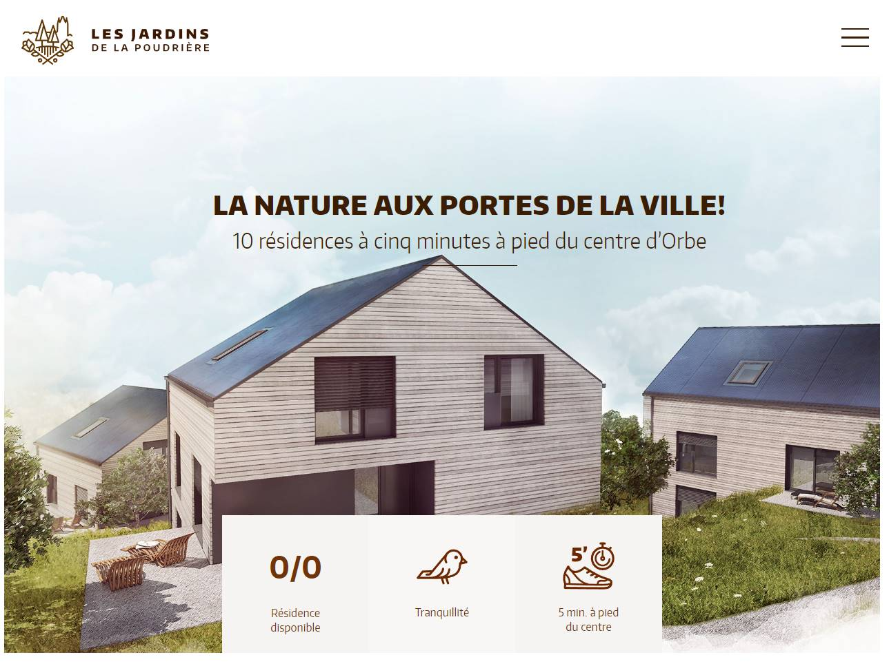 Screenshot of the Les Jardins de la Poudrière website