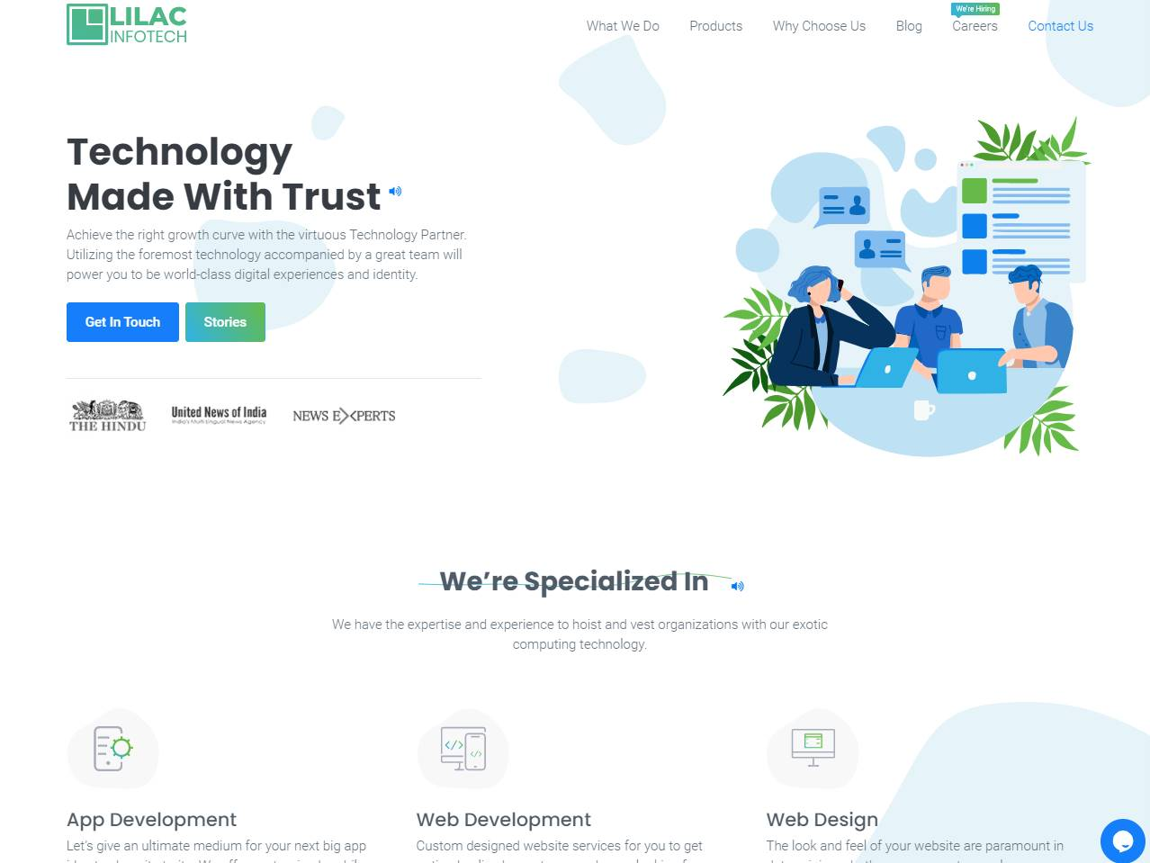 Screenshot of the LILACINFOTECH website