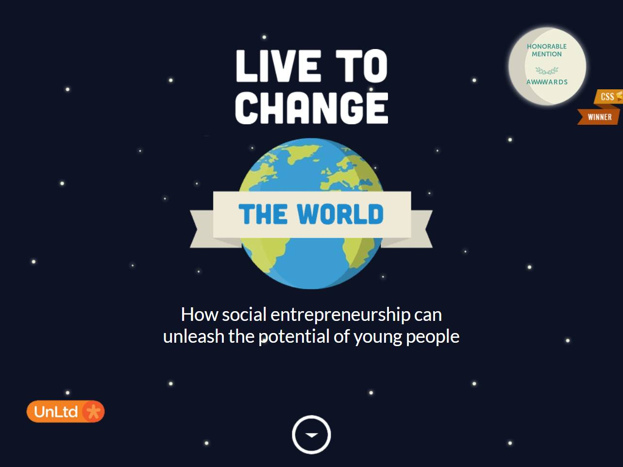 Screenshot of the Live To Change The World website