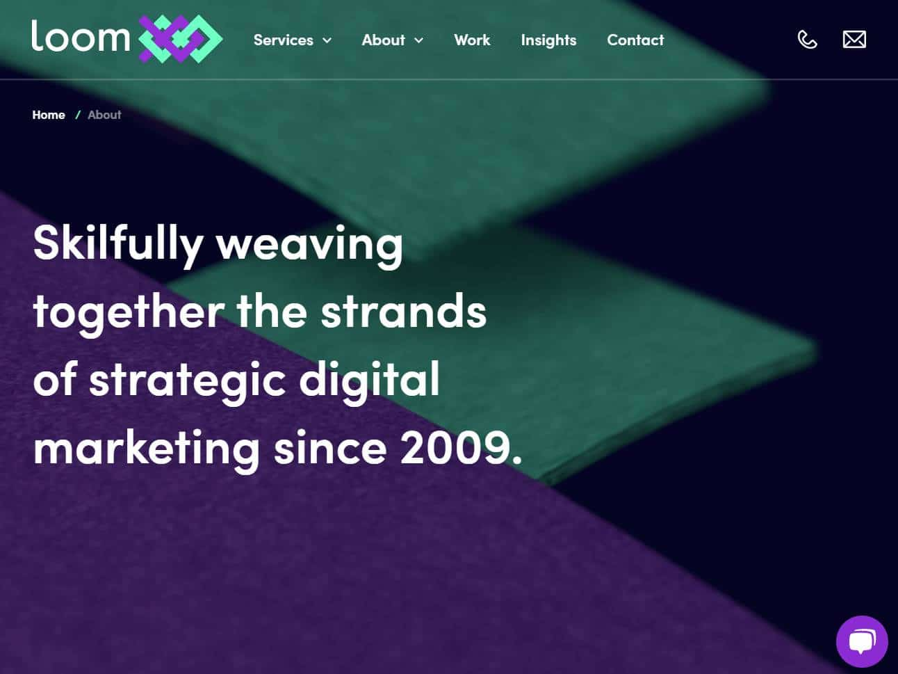 Screenshot of the Loom About website