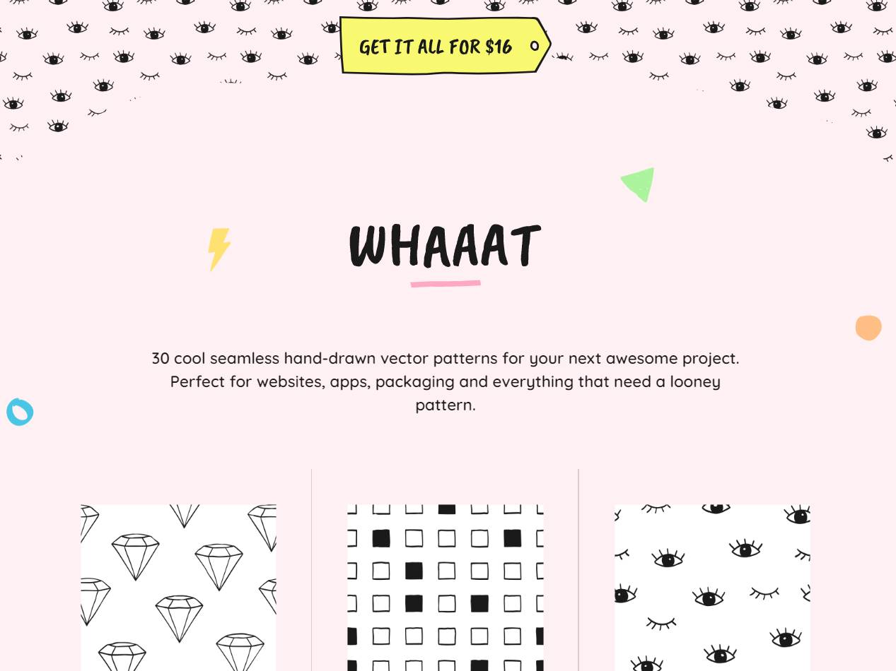 Screenshot of the Looney Patterns website