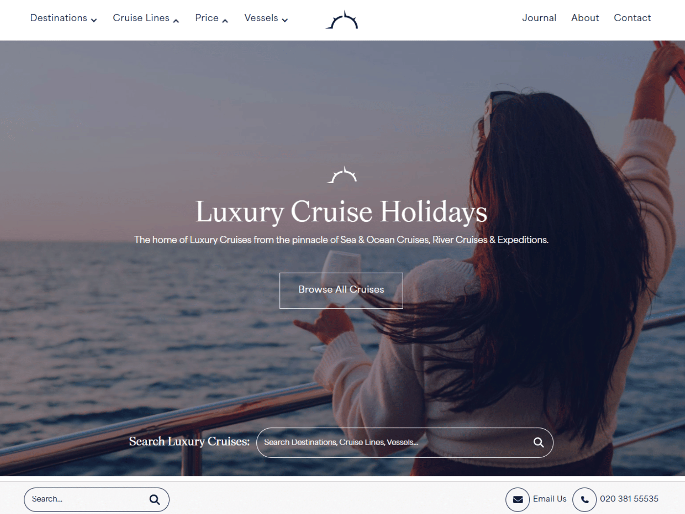 Screenshot of the LuxuryCruiseTickets.com website