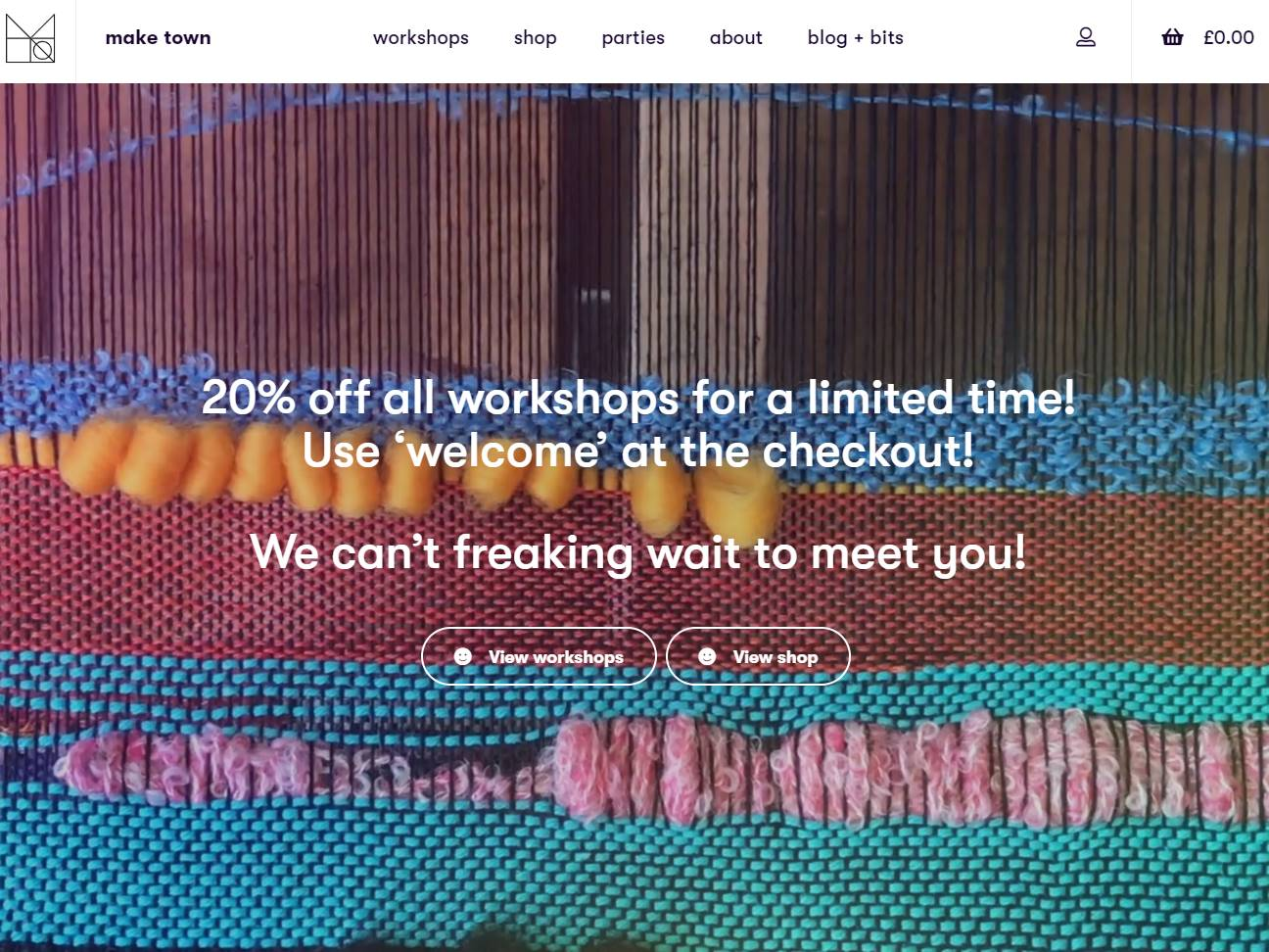 Screenshot of the Make Town website