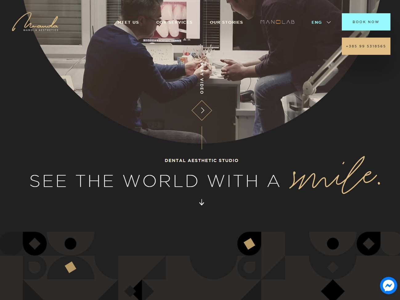 Screenshot of the Manola Aestethics website