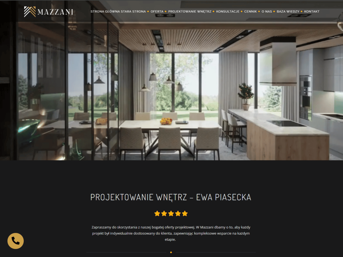 Screenshot of the Mazzani website