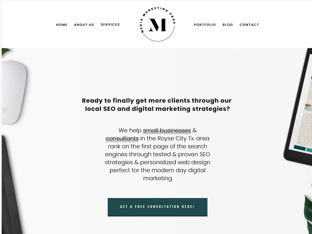Screenshot of the Media Marketing Pros website
