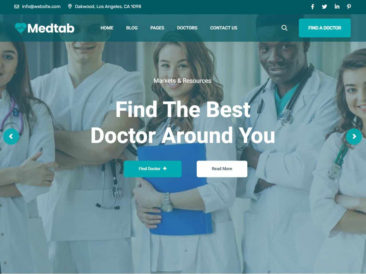 Screenshot of the Medtab website