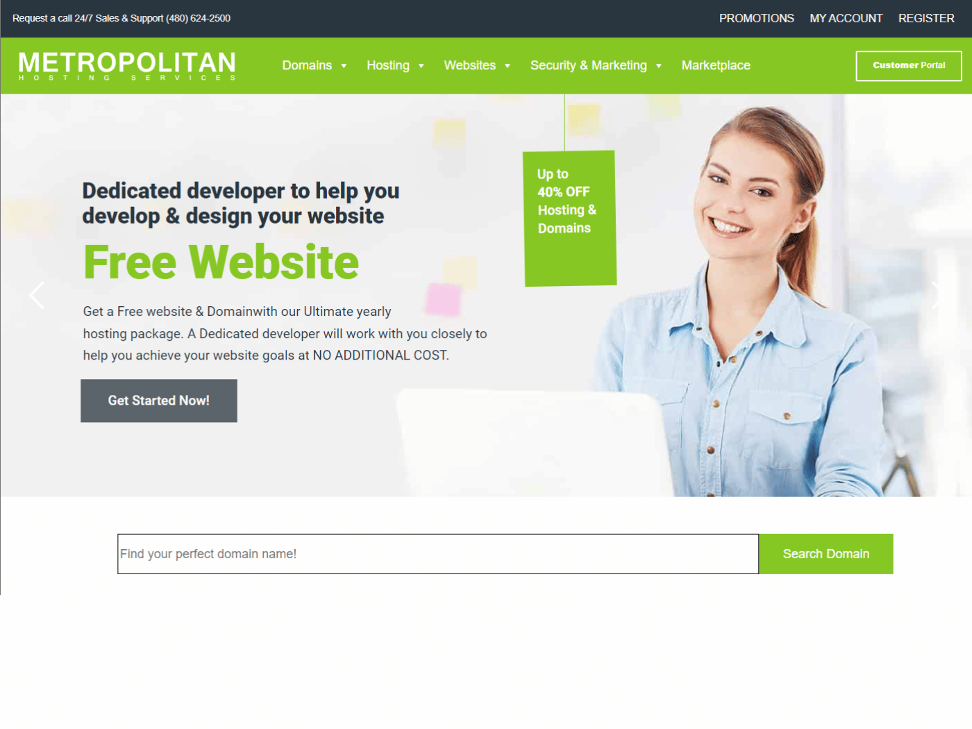Screenshot of the Metropolitan Host website
