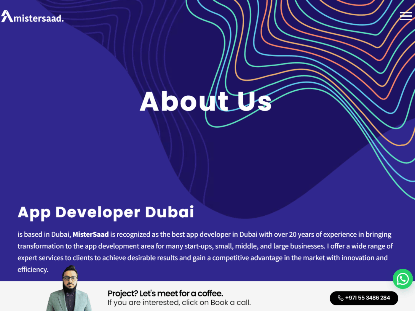 Screenshot of the Mister Saad website