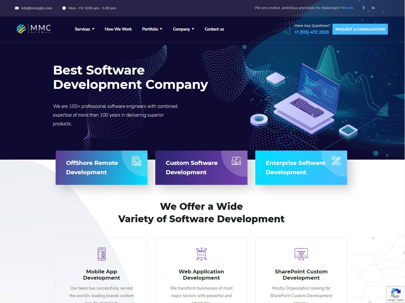 Screenshot of the MMC Global website