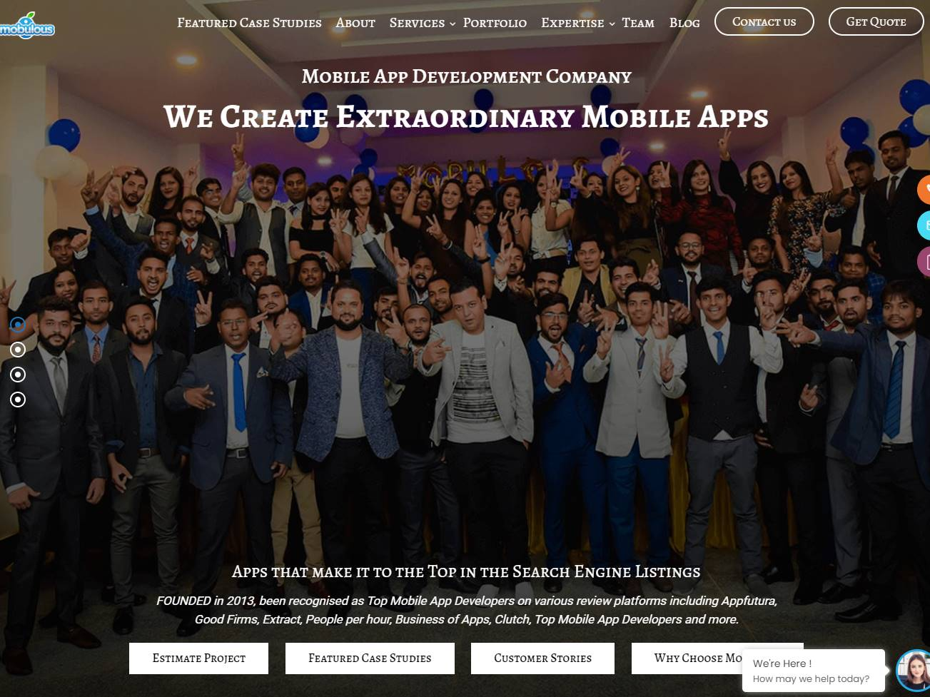 Screenshot of the Mobulous website