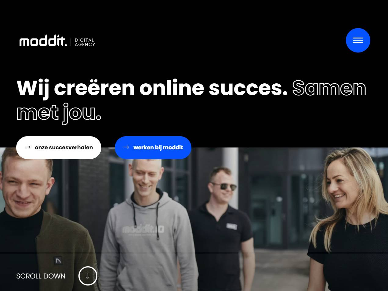 Screenshot of the Moddit Digital Agency website